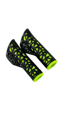 Image of Shrenik Cycle Handle Grip 12.5cm Length Dual Soft Rubber Non Toxic Anti-Slip MTB /City Bicycle Bike (Black-Green)