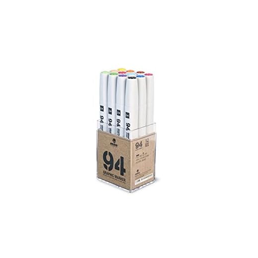 Montana Colors MTN 94 Graphic Markers 12 Main - Pack de 12 rotuladores, Doble punta (fina y biselada)