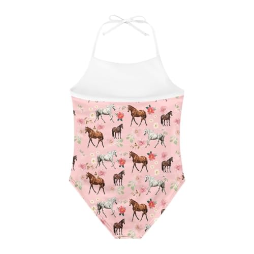 Image of ELEQIN Cartoon Animal Cute Girls One Piece Swimsuit Adjustable Swimwear for 3Y-10Y