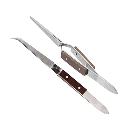 Uonlytech 2pezzi Pinzette Inossidabile e Dritta Saldatura Antistatici e Riparazioni Domestiche