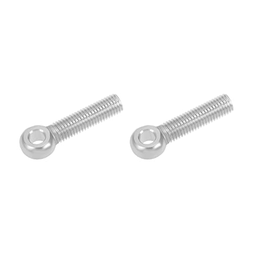 Image of METALLIXITY Shoulder Swing Lifting Bolt (M14x50mm) 2Pcs, 304 Stainless Steel Eye Bolts - for Home Renovation, Pipeline Gate Valves Fasteners, Silver