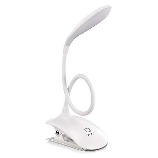 LED Clip On Reading Light, Book Light, 16 Individual Eye Protection LEDs, 3 Brightness Levels, USB Rechargeable, Reading Lamp with Slick Touch Control, Perfect for Reading in Bed - Vont