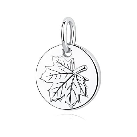 Nbsameng 925 Sterling Silver Maple Leaf Charm for European Bracelet and Necklace, Sterling Silver Cover