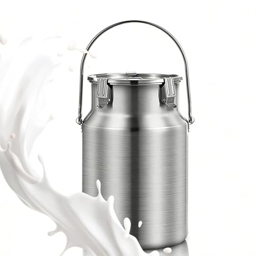Lechera Acero Inoxidable 3/5/10/15 Litros 201,bidón de leche sellado con Tapa/asa Grande bidones for Transporte/Cubo for Vino Resistente Jarra Barril Aceite,Nofaucet-3L