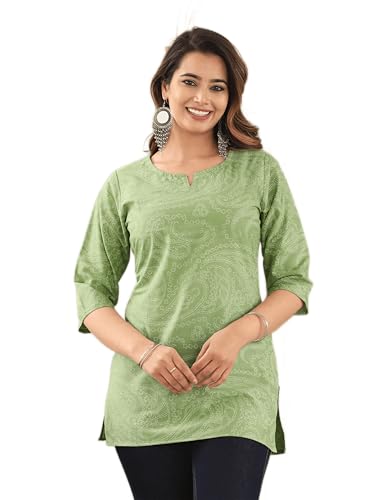 Image of Cotton Printed Short Kurti for Women