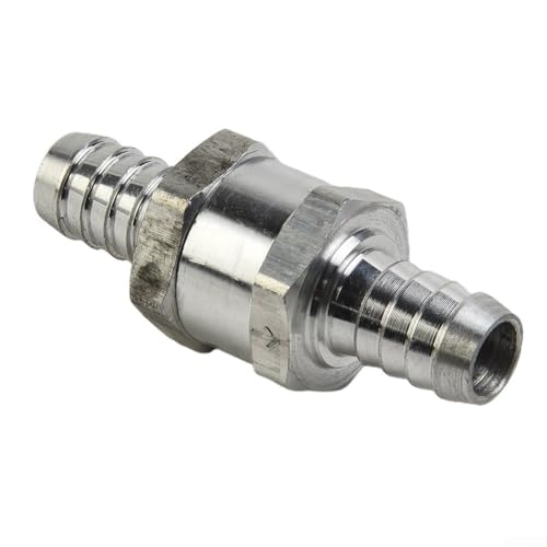 Válvula de retención de aluminio en línea de una sola vía para combustible, aire, tuberías de agua, diseñada para mantener el flujo direccional en carburadores y sistemas de combustible de baja