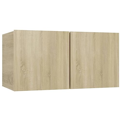 vidaXL Mueble de TV Colgante Soporte Mobiliario Aparador Armario Estante Salón Sala de Estar Dormitorio Decoración Color Roble Sonoma 60x30x30 cm