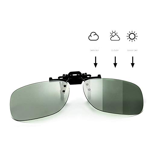 Sun Photochromic Polarized Clip-on Flip Up Metal Clip Rimless Driving Sunglasses2