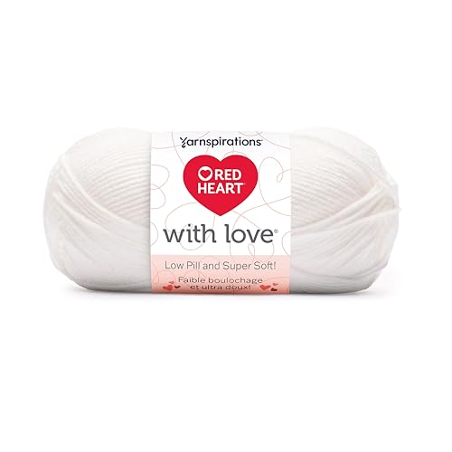 Image of Red Heart with Love Low Pill Yarn for Crocheting & Knitting, White, 3-Pack | #4 Medium Worsted Weight 100% Low Pill Acrylic Crochet and Knitting Yarn for Blankets, Sweaters, Hats, 171 yards, 100g /3.5oz