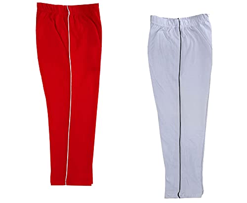 Image of indi weaves Girls Cotton Solid Capri 3 /4th Leggings (Pack of 2)