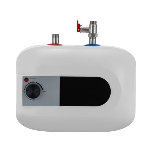 1500-W-Elektro-Wassererhitzer, Kompakter Untertischboiler, 6-Liter-Speicher-Wassererhitzer, Temperatureinstellung 30–65 °C, Geeignet Waschbecken, Küchen, Badezimmer und Wohnmobile