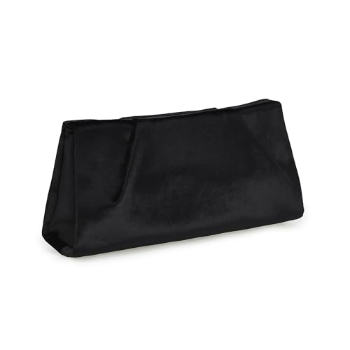 FLAIRFOLIO Elegant Clutch Purse for Women Velvet Evening Bags For Women Formal Evening Clutch Purse Wedding Prom Party (Black)