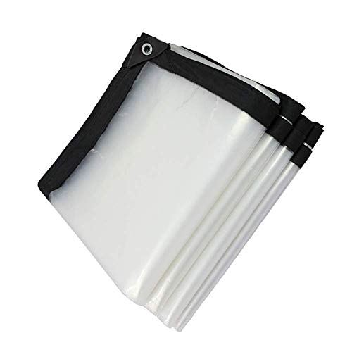 Jonist Lona Transparente de Vidrio Impermeable, Resistente, Aislamiento térmico, plástico, Anillo de Metal, Ojales, jardinería, Cortina de Lluvia para Exteriores, 23 tamaños (Color: Transparente, t