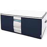 イニコライフ ふとん 収納袋 大容量 布団一式用 通気性の良い厚手不織布製 布団ケース 持ち手 透明窓付 前面活性炭シート入 掛け 敷き布団をまとめてスッキリ収納 ふとん袋 シングル 大きく開くファスナーデザイン 使わない時は折り畳める(中芯無し)