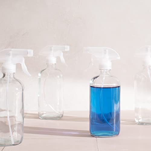 Youngever 4 Pack Empty Glass Spray Bottle, 16 Ounce Clear Glass Spray Bottle for Essential Oils with Extra Durable Trigger Sprayers2
