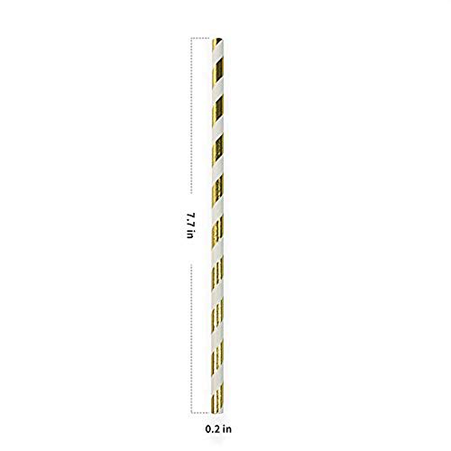 Pitillos de Papel Biodegradables Dorados y Negros 100 Pzs 19.7 cm miniatura 4