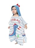 Tonwhar - Toalla de playa con capucha para niños, de 2 a 4 años (dinosaurio)