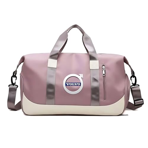 Duffel & Tote Bag for Volvo XC90 2024-2025 - Waterproof Gym Bag with Wet/Dry Compartments & Shoe Pocket - Travel Carry On Luggage, Trunk Organizer for Outdoor,Dark Pink
