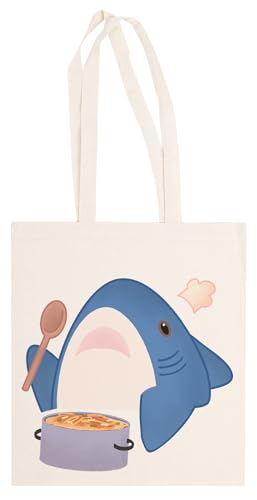 Ameretee Cocinero Tiburón Totebag Shopping Beige Algodón Unisex