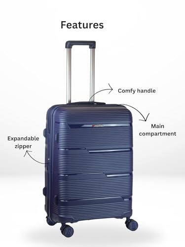 Image of Ligobags Polyester 8 Wheels 360 Degree Wall Street Soft-Sided Cabin Luggage Laptop Roller Case |24 Inch Trolley Bag