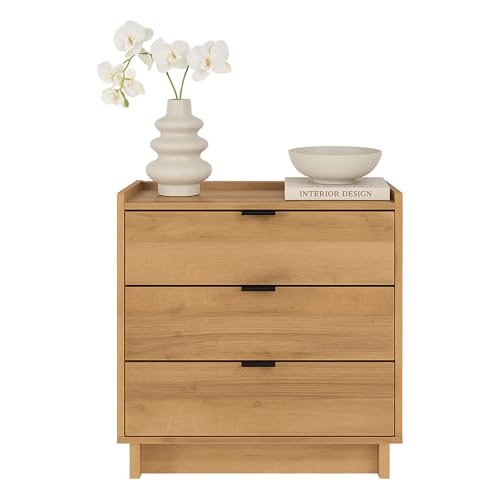 Prepac Simply Modern Nightstand Bedside Table, Natural...