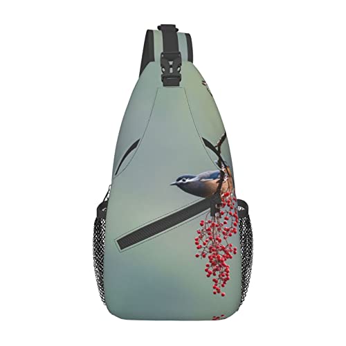 Sac de randonnée oiseaux automne avec bandoulière ajustable pour camping et cyclisme