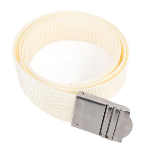 Cffuvros Scuba Weight Belt, 73.6 Thickened Nylon Dive Weights with Stainless Steel Buckle, Adjustable Diving Belt for Snorkeling Professional Diving Accessories (White)