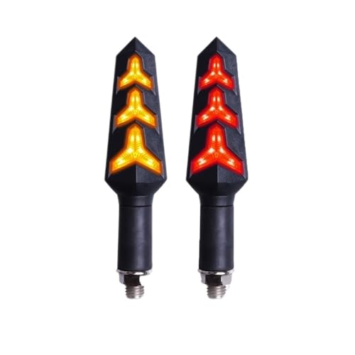 Clignotants LED pour moto avec feu stop rouge au design flèche aérodynamique momt