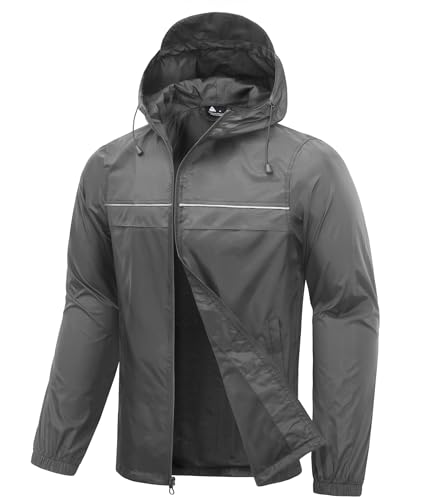 Image of SWISSWELL Mens Rain Jacket & Coats Packable Lightweight Waterproof Rain Shell Hooded for Golf Travel Hiking
