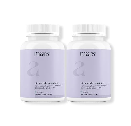 Mars Nitric Oxide Capsules with L-Arginine & L-Citrulline Pre Workout Nitric Oxide Supplement for Men Blood Flow & Circulation Support Pack of 2