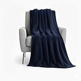 50x60 Throw Blankets, Ultra Soft Hypoallergenic Fleece Fall Throw Blanket for Livingroom, Couch, Chair, Bed, Navy Blue