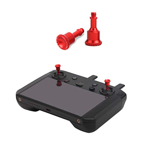 Tineer Joystick con joystick a bilanciere in lega di alluminio per DJI Smart Controller, Mavic 2 Pro/Zoom Accessori (Rosso)