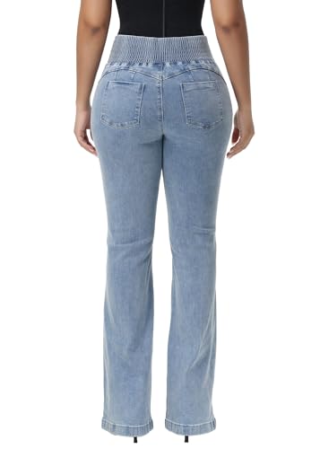 SHAPSHE Women's Jeans High Waist Butt Lift Stretch Jeans 3 Button Push Up Skinny Colombian Tummy Control Denim Pants3