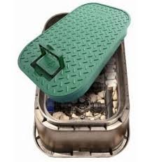 Pozzetto Rettangolare Medio 52x40 H33cm Coperchio Verde con Maniglia