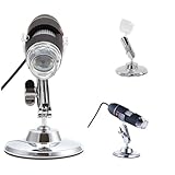 HOLIDYOYO USB-mikroskop Mit LEDs Vergrößerung Kompatibel Mit Windows Betriebssystem Mit Metallständer Und Lupenfunktion Für Inspektionen Pflanzen Hautuntersuchungen Und Mehr