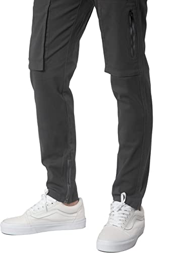 Italy Morn Cargo Joggers Charcoal Pants Slim Fit For Men Zipper Ankle S Dark Grey #TOP7