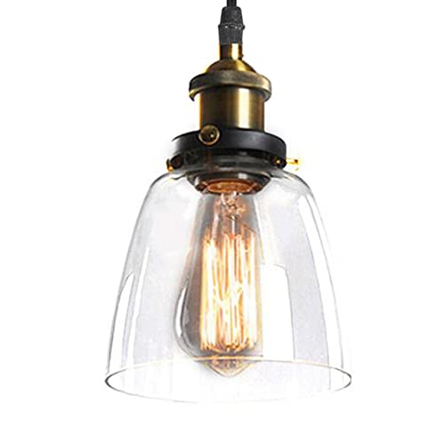 Lampe suspension en verre transparente en cloche