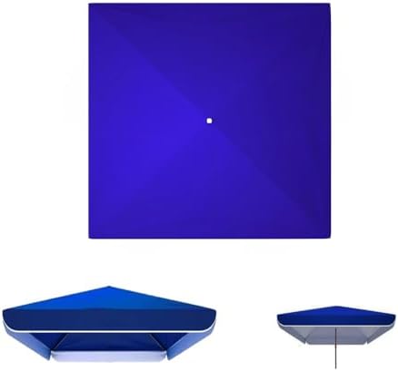 Outdoor Umbrella Replacement Canopy 8x8ft Square Parasol Top for 4 Ribs, Waterproof Sunshade Fabric, Durable Replacement Cover (Blue, 250x250cm)