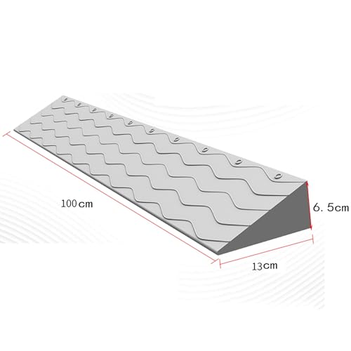 Threshold Ramp, Wheelchair Ramp, Non-Slip and Wear-Resistant, Threshold Uphill Plastic Plate, Suitable for Doorways, Curbs, Scooters (Yellow, 100 * 13 * 6.5cm) miniatura 2