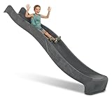 DEMMELHUBER - Kinder Rutsche Outdoor Garten Spielgeräte, Stabile Wasserrutsche für Kinder, Alternative zu Indoor Spielgeräten, Kinderrutsche 2,90 m, Wellenrutsche für Podestöhe 1,50m (Anthrazitgrau)