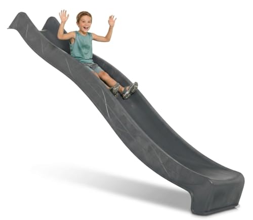 DEMMELHUBER Kinder Rutsche Outdoor Garten Spielgeräte Anthrazitgrau