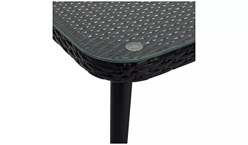Image of DEVOKO Patio Furniture Set, 4 Pieces Porch Backyard Garden Outdoor Furniture Rope Sofa and Table Set (Black and Grey)