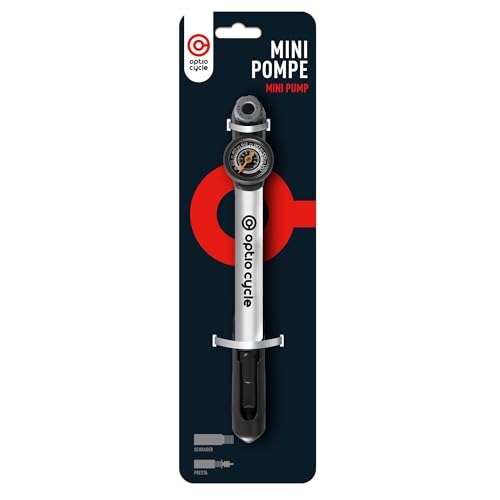 Mini Pompe a Velo avec Manometre 120 PSI / 8,3 Bar – Pompe Velo Portable Compacte Manuelle pour Presta et Schrader | Gonfleur Pneu Vélo a Main pour VTT,...