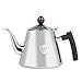 Tetera de la Estufa, Samfox 1.2L Capacidad Acero Inoxidable Tetera de la Estufa Té Cafetera Hervidor de Agua Mango de Silicona Resistente al Calor(Pulido)