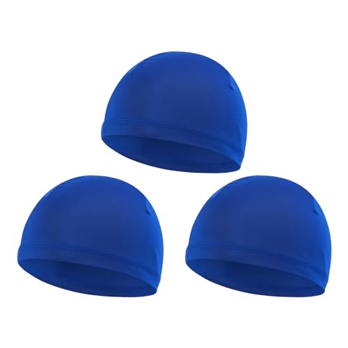 Kelisdi - Lot de 3 casquettes de cyclisme souples et élastiques respirantes pour garçons et filles - Séchage rapide - Pour activités de plein air - Pour enfants, bleu marine, taille unique
