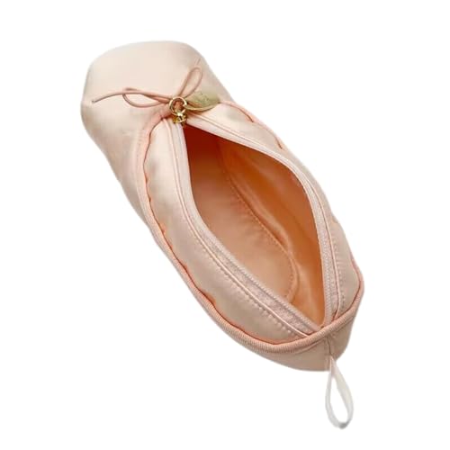 Aufbewahrungstasche, Rosa Ballettschuh-Make-up-Tasche, Satin, Reißverschluss, Perfekt für Ballett-Enthusiasten und Schreibwarensammler
