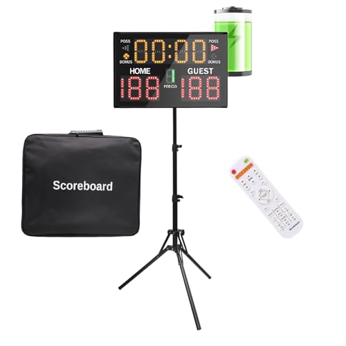 GAN XIN Battery Powered Electronic Scoreboard with Bag&Tripod, Digital Scoreboard with Wireless Remote,Portable Score Keeper High-Bright Score Board for Sports Games