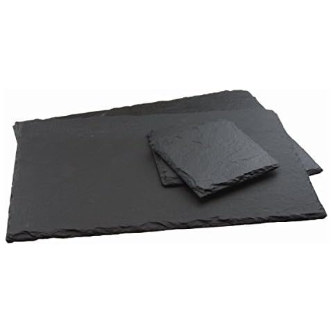 APOLLO Stone Black Placemats and Coasters Set Cover