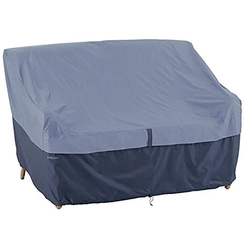 HANSHI 2-Seater Deep Lounge Sofa Patio Cover Durable Outdoor Furniture Cover with Draw String Design, Hold sofas up to 58