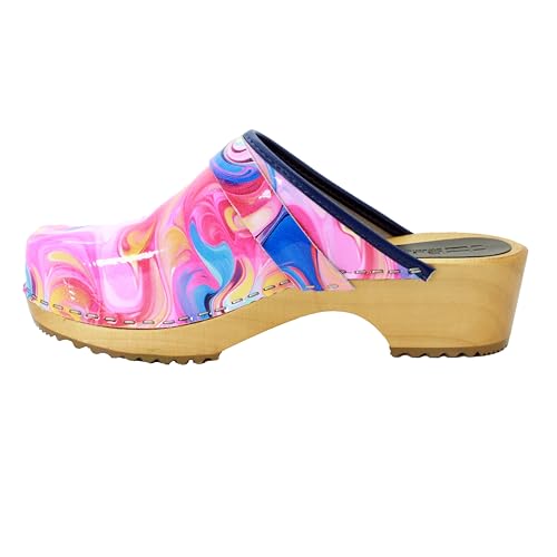 Image of Bjork Maja Wood Open Back Leather Clogs